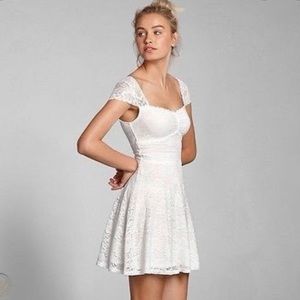 Abercrombie & Fitch white lace skater dress